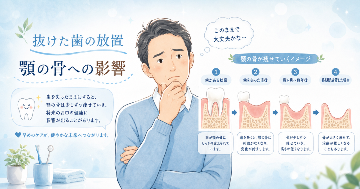 抜けた歯の放置で顎の骨が痩せる?治療を先延ばしにする影響と対策