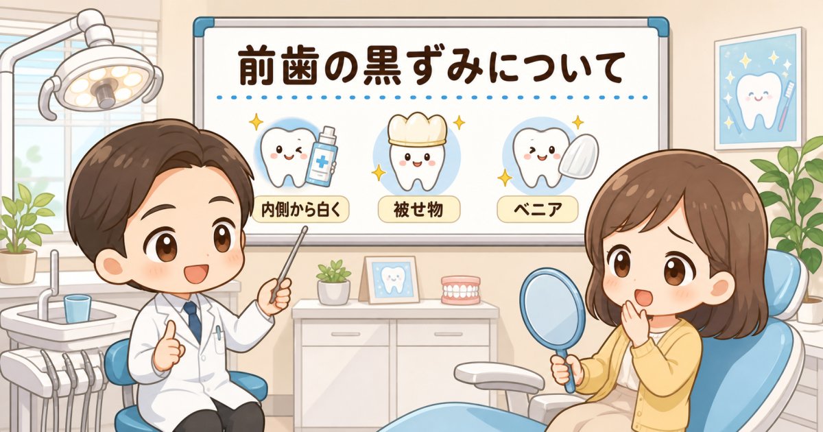 前歯の黒ずみを白くしたい！神経を抜いた歯の治療法3選と費用相場